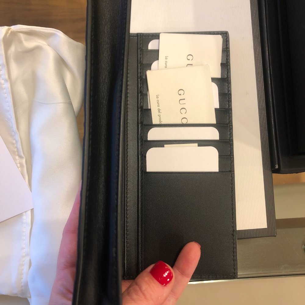 Gucci GG Guccissima Long Leather Wallet in Black New in Box with dust bag - Picture 3 of 5